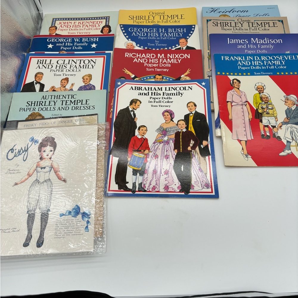 NEW vintage paper doll lot JFK, Shirley temple, Bush, nixon and more**all new**‎